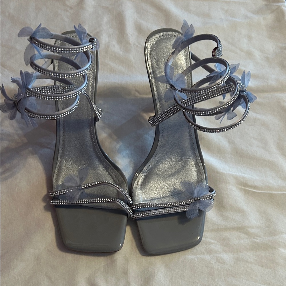 Voltolls Elegant Gray Strappy Women's Heels